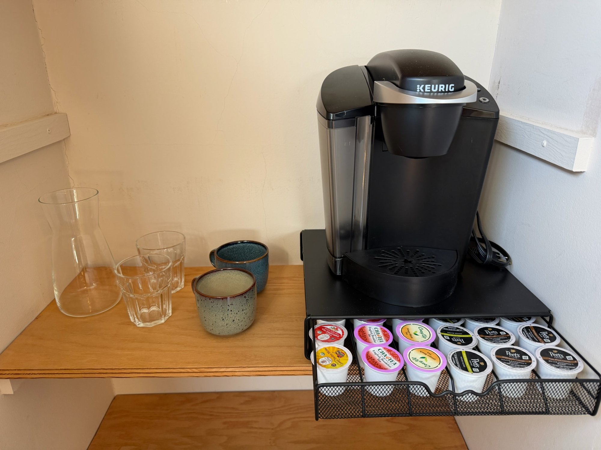 In-room Keurig coffee station