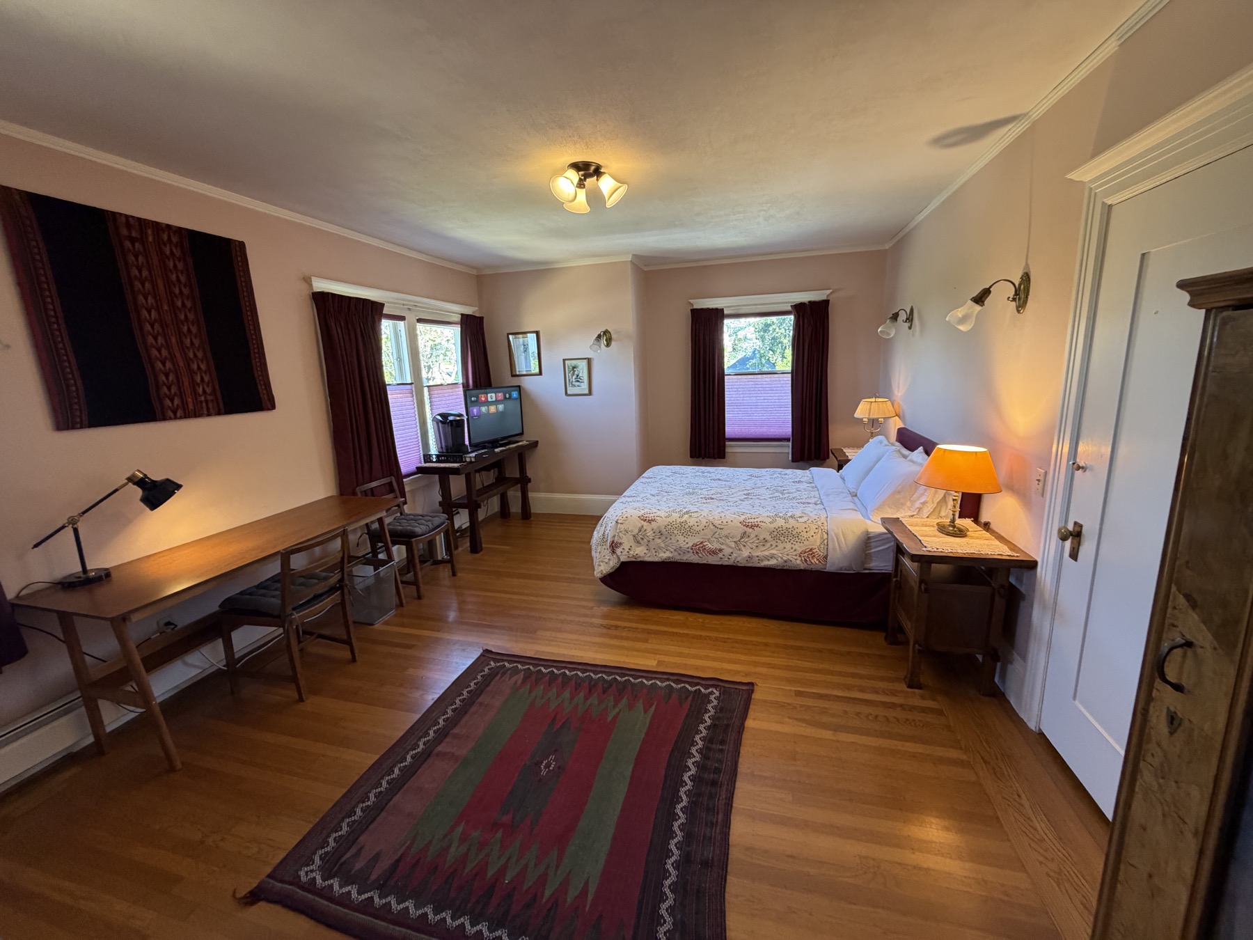 West queen bedroom with hardwood floors