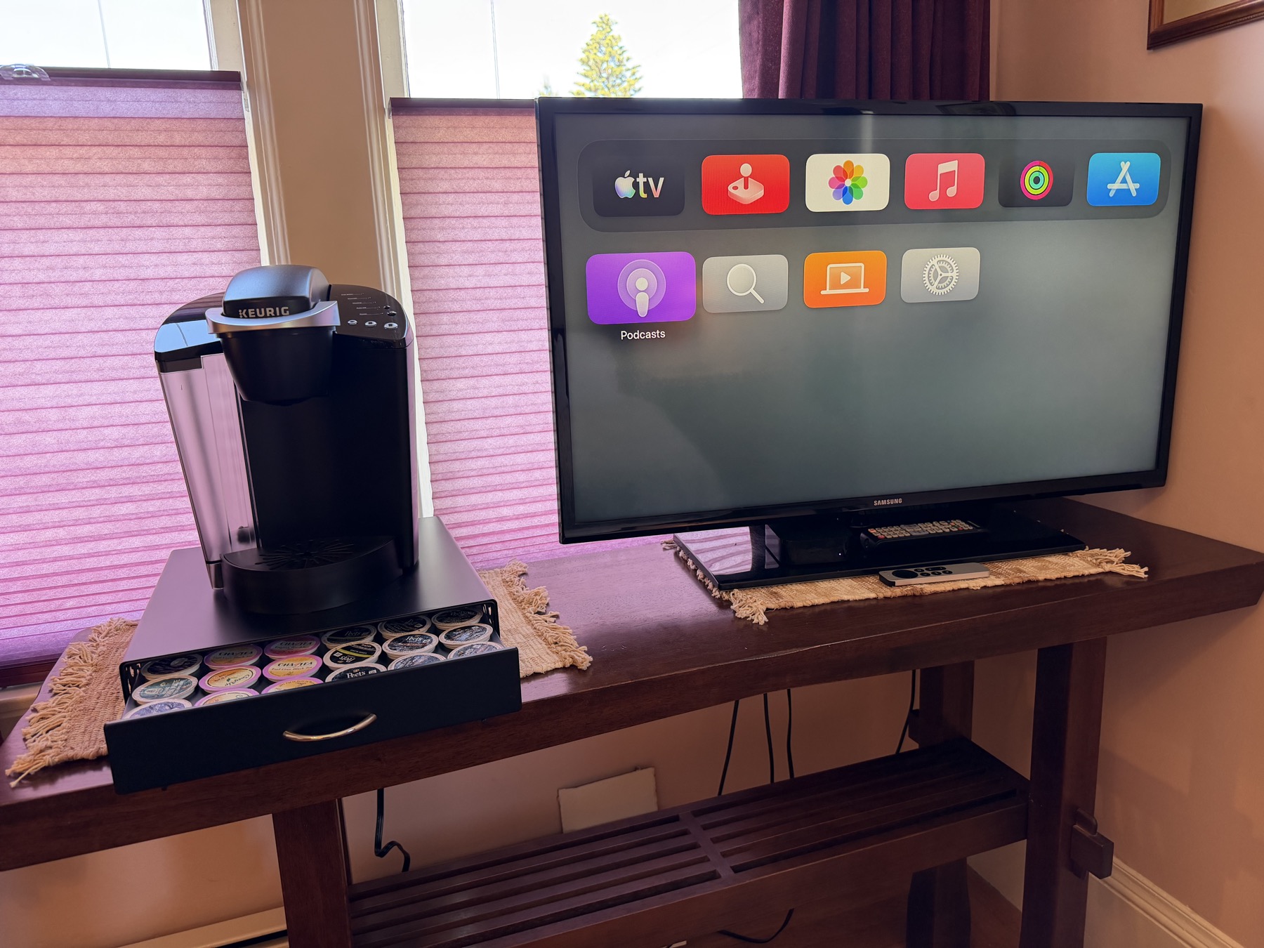 Keurig coffee maker and Apple TV