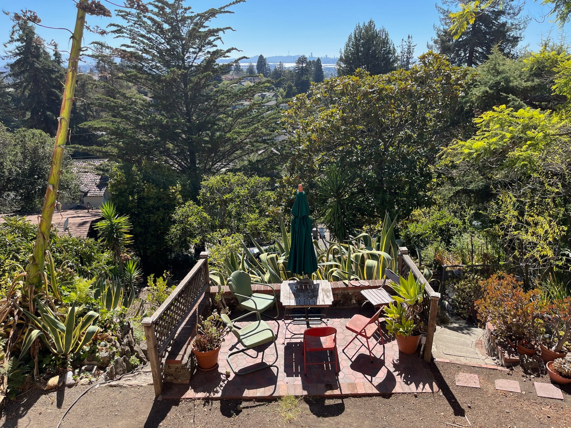 Garden deck with sweeping Bay and San Francisco views