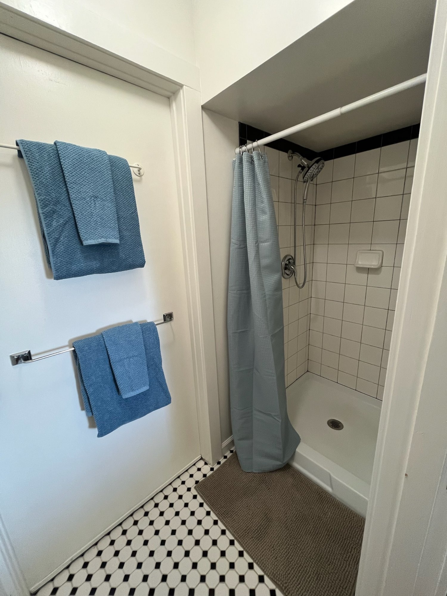 Private shower bathroom off the bedroom