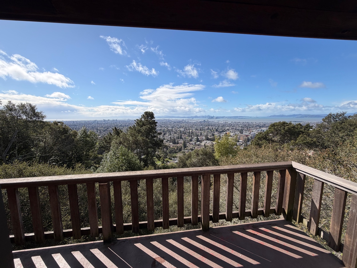 Deck with sweeping panoramic Bay view